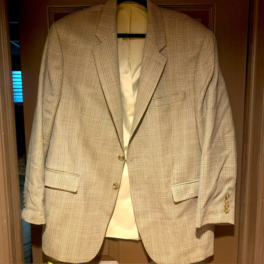 Ralph Lauren Men's Checkered Blazer - Brown and Navy